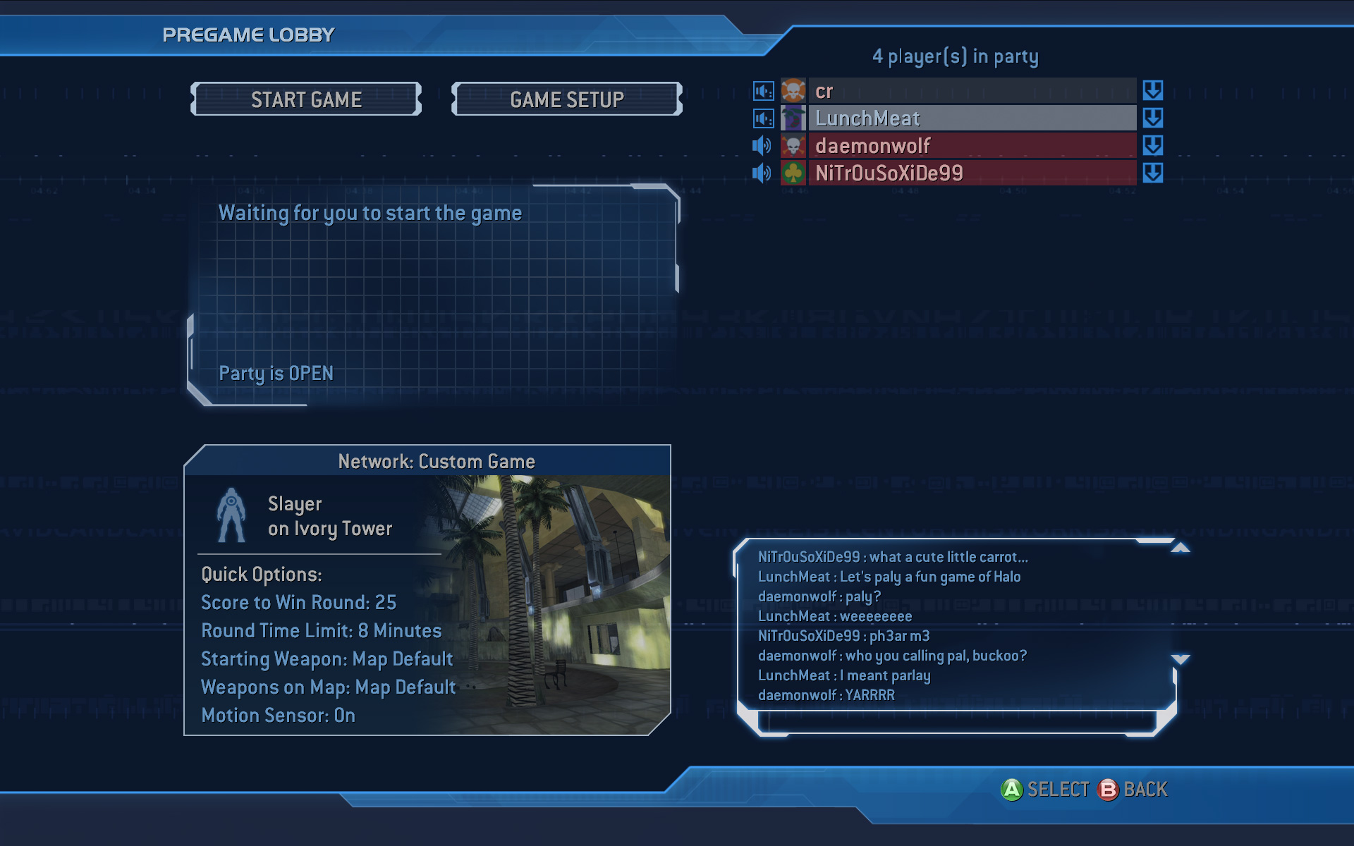 Lobby with chat